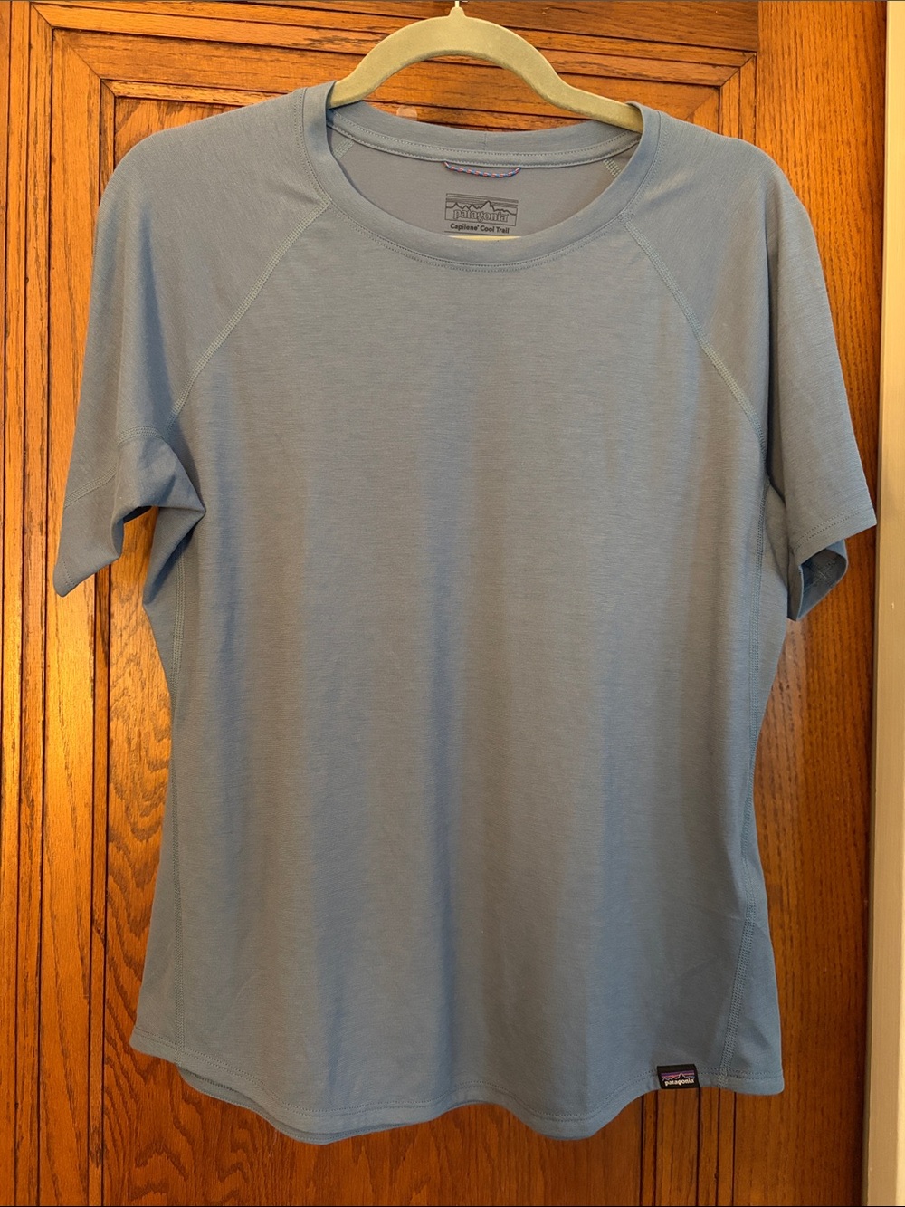 Patagonia Women's Blue Short Sleeve capsule cool trail Tee